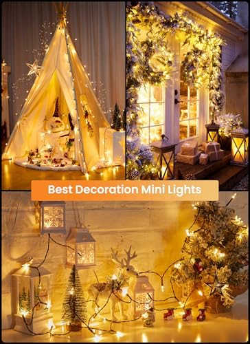 Brightown 300 LED Christmas Mini Lights, 110FT Christmas String Lights with 8 Lighting Modes, Connectable Fairy Lights Plug in for Outdoor Xmas Trees Garland Wreath Holiday Decorations, Warm White - Image 6