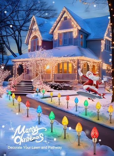 2 Pack Strawberry C9 Christmas Pathway Lights Outdoor, Total 34.8FT 20 LED - Image 5
