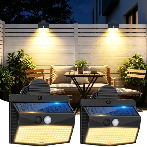 Peasur Clip On Solar Lights Outdoor, Motion Sensor Lights with 3 Modes by Peasur