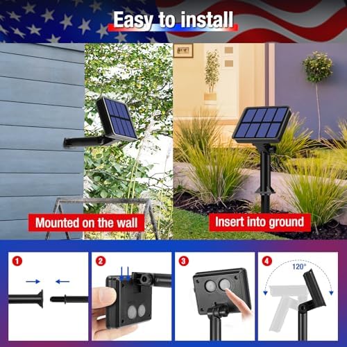 btfarm 4 Pack Red White and Blue Solar Fairy Lights - Image 7