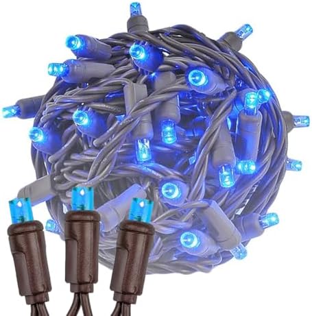 Novelty Lights 34ft 100 LED Blue Christmas String Lights, Brown Wire by NoveltyLights-LightExperts