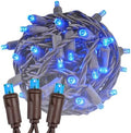 Novelty Lights 34ft 100 LED Blue Christmas String Lights, Brown Wire by NoveltyLights-LightExperts