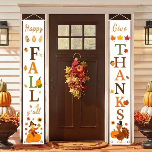 HOMETITUTE Happy Fall Yall Porch Banner Set 12 x 71 Inch - Image 5