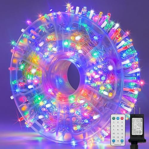LAMPHOME 165ft Pastel Easter Lights String, Christmas Mini Light,500 LED with 16 Light Modes, Fairy Lights Plug in for Outdoor Xmas Trees Garland Wreath Holiday Decorations (7colors Multicolor) by ULL