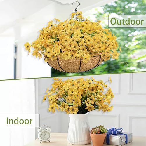 20 Bundles Artificial Flowers for Outdoors, UV Resistant Fake Flower with Plastic Plants, Faux Silk Flowers for Outdoor Planters , Fake Realistic Plant for Outside Front Porch Patio Decor-Yellow - Image 5
