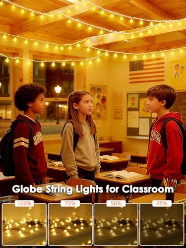 LORRYTE 108FT 300LED Globe String Lights Indoor, Classroom Lights - Image 5