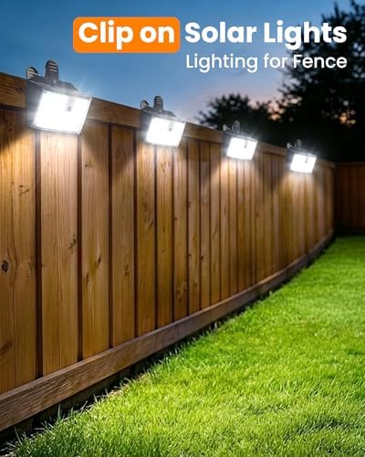 Clip on Solar Lights Outdoor, 176 LEDs 600 LM Solar Motion Sensor Lights Outdoor, IP65 Waterproof 3-Mode Clamp Light for Fence Patio Backyard Deck Garden (1 Pack) - Image 5