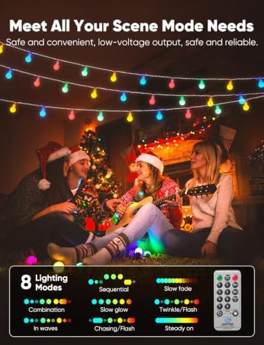 Minetom Multicolor Globe String Lights, 33 Feet 100 Led Fairy Lights - Image 2