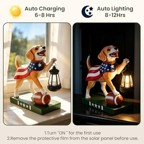 Solar Dog Garden Statues with Clearance Lights, 11" Dog Figurine Home Decor - Image 5