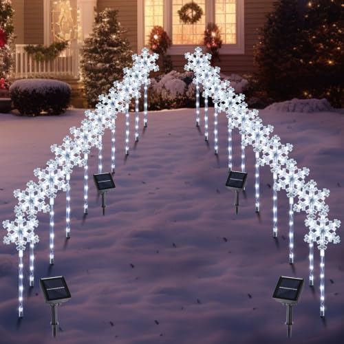 BRIGHTDECK Solar Christmas Snowflake Pathway Lights Outdoor Decor, 20 Pack by BRIGHTDECK