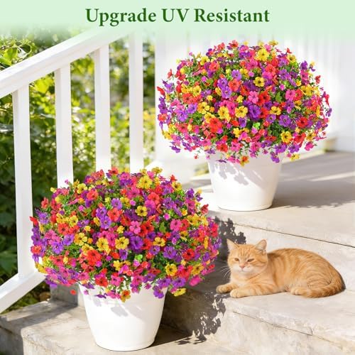 Yastouay Artificial Flowers for Outdoors, 36 Bundles Realistic Fake Flowers - Image 6