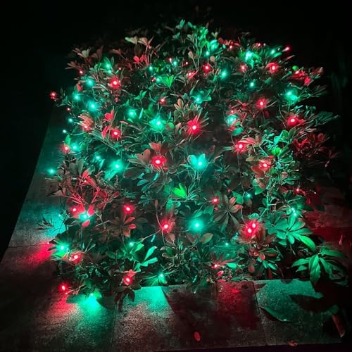 HISHINY LED Christmas Net Lights Outdoor,6ftx6ft 144LED Green Wire, Connectable Indoor Outdoor Bush Mesh Net Lights String for Halloween Christmas Party,Shrub,Yard,Tree（Red & Green） - Image 4