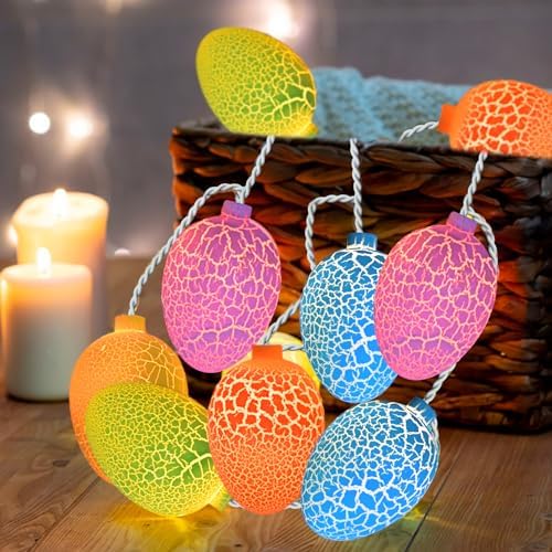 LED Easter Lights String Plug in Egg Lights, 8.5Ft Pastel Egg String Lights Outdoor Waterproof with 10 Eggs for Spring Decor Easter Decorations for Home Yard Fence Garden Party Indoor Outdoor, 0.48W - Image 2