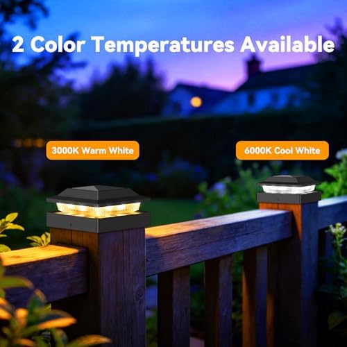 Solar Post Cap Lights for 4x4 Wood/Vinyl Posts, 6 Pack - Image 2