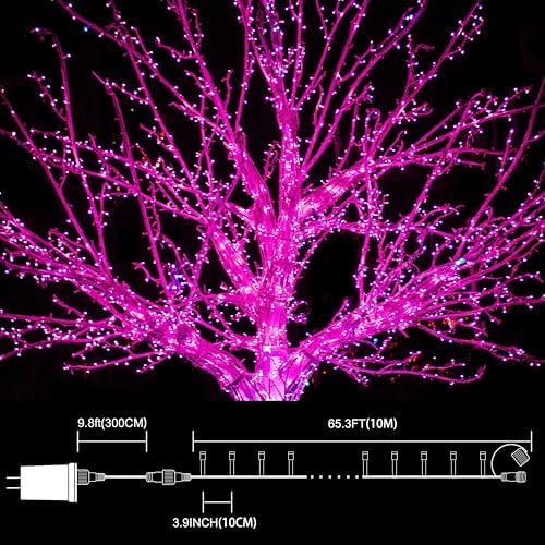 LAMPHOME 33ft Valentine's Day String Lights, Christmas Decorative Mini Lights, 100 LED Pink Fairy Starry String Lights Plug in, 16 Lighting Modes for Valentines Day Tree Decorations (Pink) - Image 5