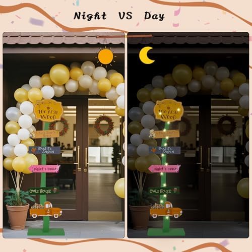 Winnie Baby Shower Decorations | Lighted Wood Baby Shower Standing Signs for Indoor Outdoor Yard Porch Decor | Hundred Acre Wood Birthday Party Decor - Image 5