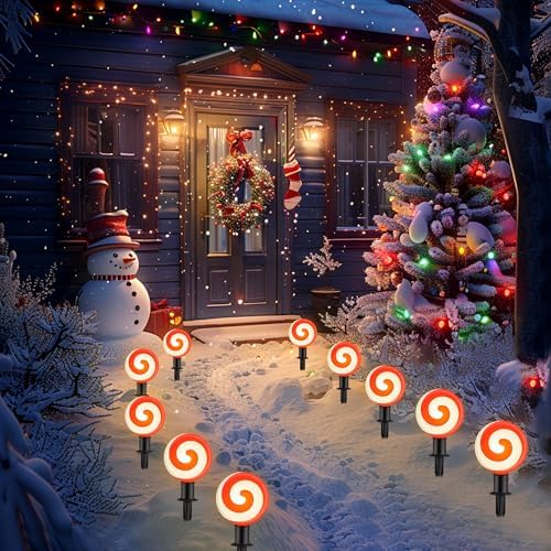 Ultimate Unicorn Christmas Decoration Lollipop Pathway Lights Red - Image 6