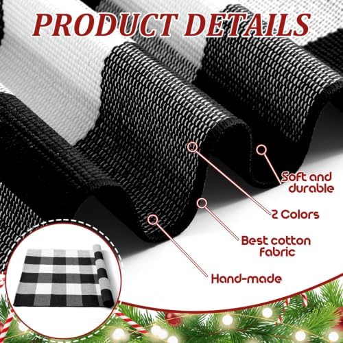 Honoson 2 Pcs Merry Bright Christmas Doormat Red White Buffalo Plaid Decor - Image 3