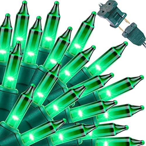 LAMPHOME Green Halloween String Lights,Green Christmas Lights 150Lights 31.9ft UL Certified St. Patrick's Day Mini String Lights Set for Outdoor Christmas Tree Garden Party Patio Garland Decor by ULL