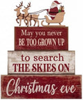 Moucuny 4 Pcs Christmas Table Decorations for Home Wooden Santa Sleigh Sign by Moucuny