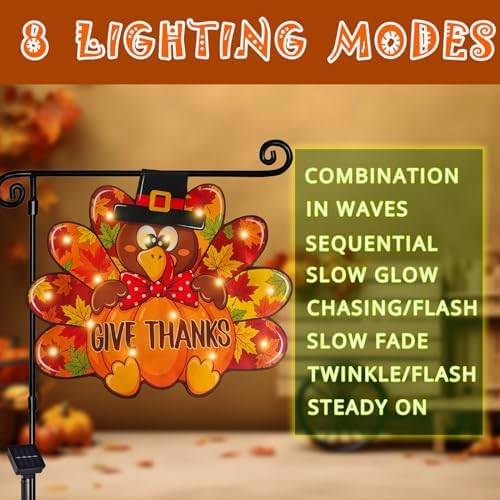 Thanksgiving Garden Flag, Turkey Fall Porch Decor, 12x18 In - Image 4