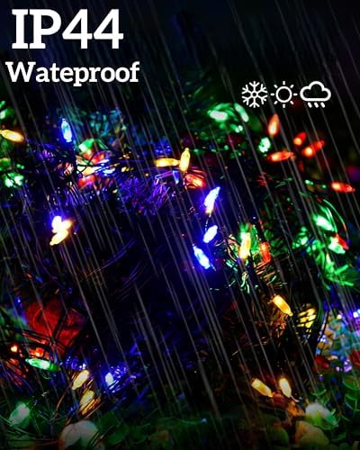 Led Christmas Net Lights Outdoor Connectable, 120LED 5ft x 6ft Waterproof 8 Modes Black Wire 29V Plug in Mesh Lights for Garden Yard Bushes Trunk Tree Decor - Image 7