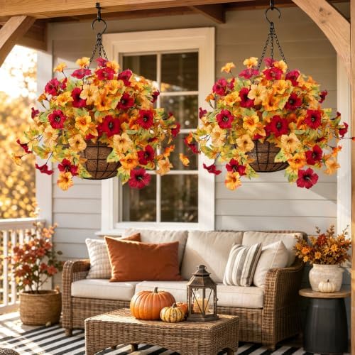 Alupssuc 8PCS Artificial Fall Flowers Fake Plants for Outdoors Decorations - Image 4