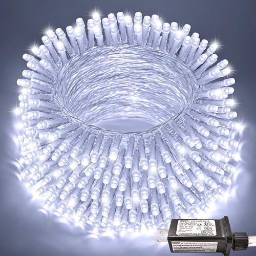JMEXSUSS 66ft 200 LED White Christmas String Lights Indoor Outdoor Plug in by JMEXSUSS