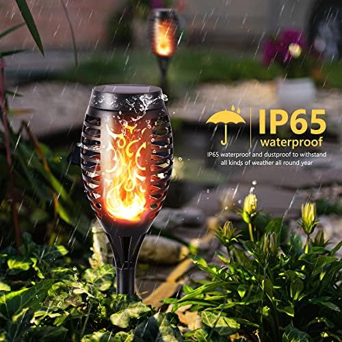 Toodour Solar Torch Flame Lights, 12 Pack Solar Halloween Lights Outdoor - Image 3