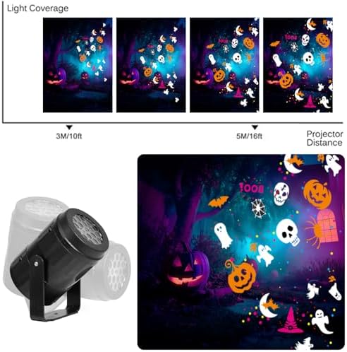 Halloween Projector Lights Outdoor/Indoor, Led Lights Projector for Halloween Decorations, Holiday Projector for Halloween Party,Newly Upgraded Halloween Indoor for Home，Halloween Gift (Black) - Image 4