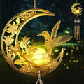 Moon Hummingbird Wind Chime Outdoor, Handcrafted Metal Garden Wind Chimes with Hummingbird Charms, Melodic Wind Bells for Patio Porch Decor, Weatherproof Gift for Nature Lovers & Bird Watchers by ShangTianFeng