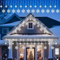 Brightown Christmas Snowflake Lights Outdoor - 13FT 192LED Snowflake String, 16 Drops, 12 Modes, Timer, IP65 Waterproof, Connectable Xmas Lights for Eaves Windows, Indoors & Outdoors by Brightown