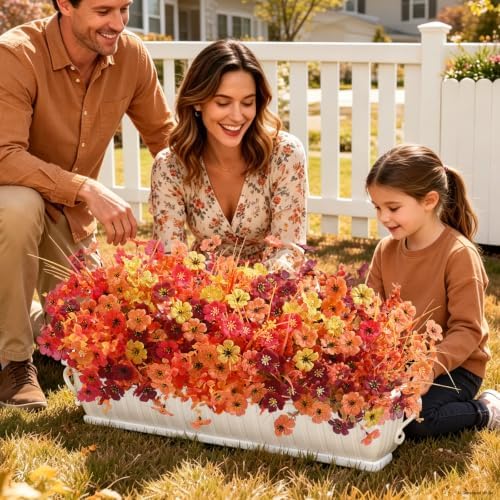 Yastouay Fake Mums, 24 Bundles UV Resistant Artificial Mums for Outdoors - Image 7