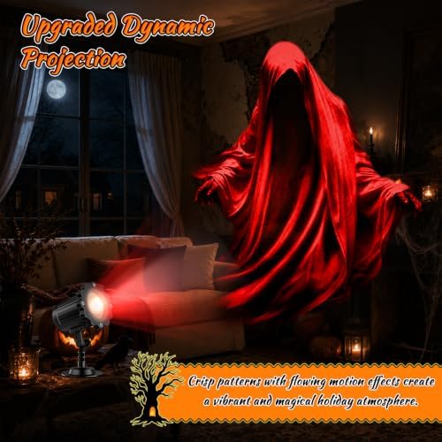 Halloween Projector Light Outdoor 2026 Upgraded Clear Ghost Light - Image 5