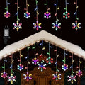 Toodour Christmas Snowflake Lights Outdoor, 17.22ft 264 LED Snowflake Icicle Lights with 22 Drops, Connectable, 8 Modes Waterproof Multicolor Christmas Light for Curtain, Eaves, Window, Xmas Decor by Toodour