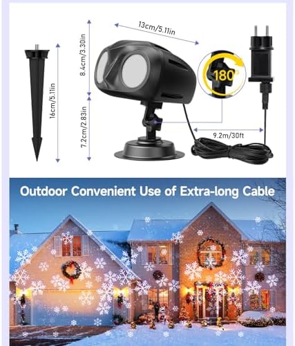 2024 Upgraded Dual-Head Christmas Snowflake Projector Lights Outdoor,IP65 Waterproof Christmas Outdoor Decorations for Indoor,Garden,Patio - Image 7