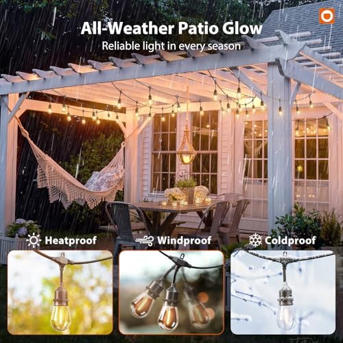addlon 100FT Outdoor String Lights with Remote Dimmable Waterproof Patio - Image 5