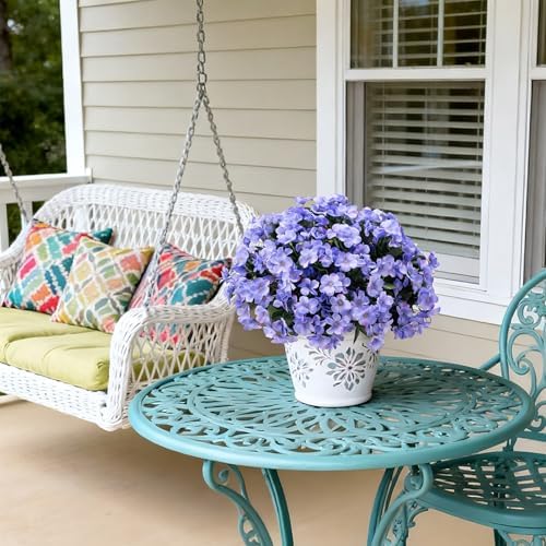 INXUGAO Artificial Flowers for Outdoors Planter UV Resistant Faux Hydrangea - Image 5