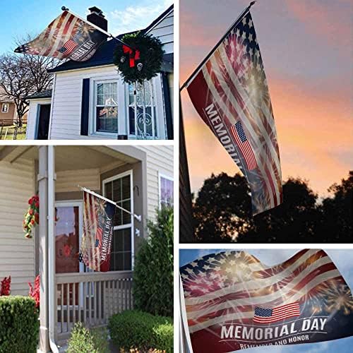 Yekiua Memorial Day Flag 3X5 Outdoor USA Patriotic American 4Th Of July Day Remember Double Sided Flags All Weather Long Lasting With 2 Brass Grommets - Image 6