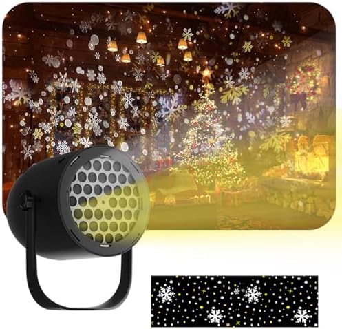 LED Christmas Projector Lamp, 16-Pattern HD Snowflake Light, USB-Powered mini ABS Projector, Indoor Outdoor Home Decor for Living Room Bedroom Party by GOUTOOL