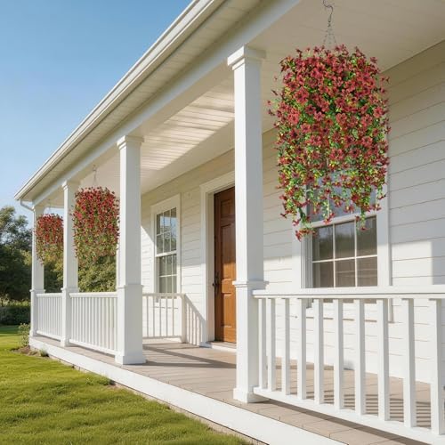 INQCMY Artificial Fake Hanging Flowers Plants for Outdoor Fall Decoration - Image 6