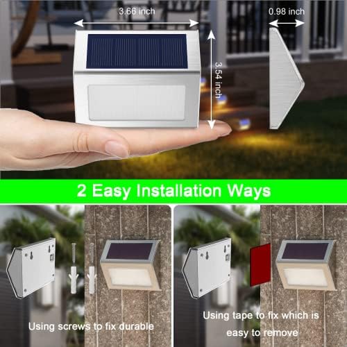 JSOT Solar Powered Lights Ideal for Step, Fence, Deck, Stair-Warm White-6P - Image 6