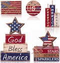 Vercraft 11 Pcs 4th of July Table Decorations Set Patriotic Tiered Tray Decor Set Blue Red White Table Centerpieces Sign for 4th of July Office Home Shelf 250th Anniversary by Vercraft