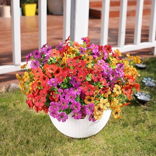 AGIRL 2 Set Artificial Hanging Flowers with Baskets for Outdoors - Image 7