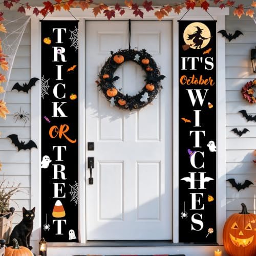 Halloween Door Banners Outdoor Halloween Decorations Witches Porch Decor by Xiolcxdr