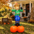 7.9FT Fall Inflatable Scarecrow with 2 Pumpkins for Thanksgiving Decor by MowholmHolidayDecor