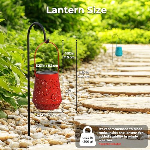 Solar Lanterns 4 Pack Outdoor Waterproof Solar Lights, Auto ON/Off Lanterns - Image 6