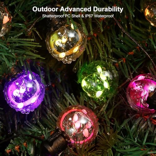 Outdoor String Lights USB Plug-in,30ft 20 Color Changing LED Bulbs - Image 5