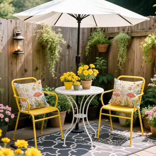 Waterproof Outdoor Pillow Covers 18x18 Inch Set of 2 Summer Spring Floral Throw Pillow Covers Spring Outdoor Decor for Patio Furniture Garden Sofa - Image 4