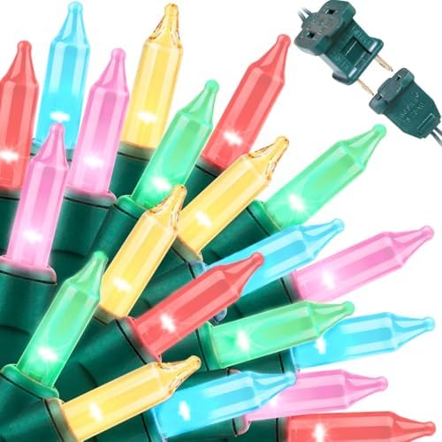 LAMPHOME Easter Decorations Mini String Lights, 150 Count 31.9Ft Pink & Multicolor Easter Lights, Plug in Waterproof Easter Lights for Indoor Outdoor Easter Garland, Tree, Party & Holiday Decor by ULL